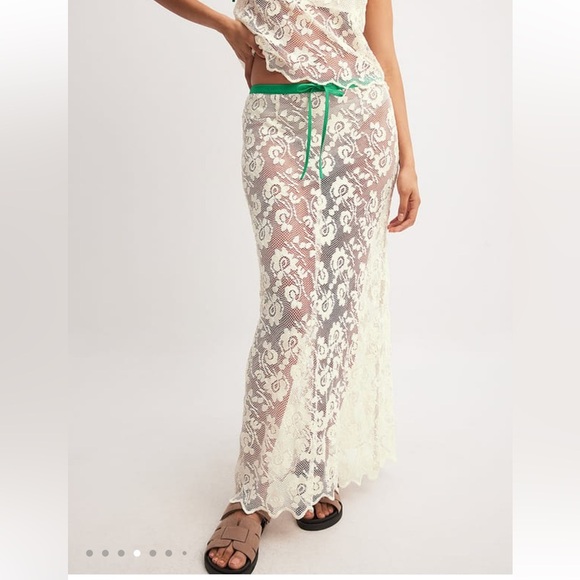NA-KD Lace Drawstring Detail Midi Skirt Women Beach Cover Up - Picture 1 of 7